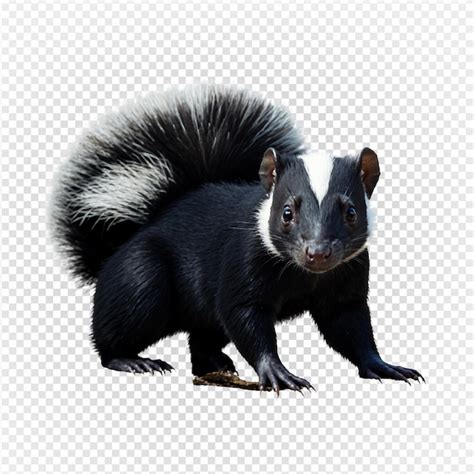 Premium PSD A Black And White Striped Skunk Isolated On Transparent