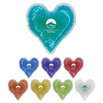 Heart Hot Cold Pack With Gel Beads Personalization Available Positive Promotions