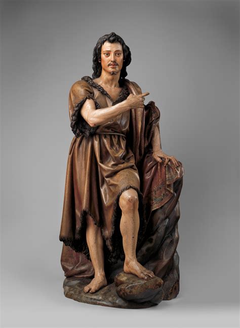 Highly Detailed Wooden Sculpture Of Saint John The Baptist By Juan