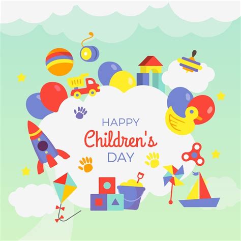 Premium Vector | Hand drawn children's day wallpaper