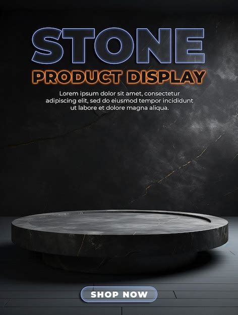 Premium PSD Super Sale Podium Product Poster Template With Dark Stone