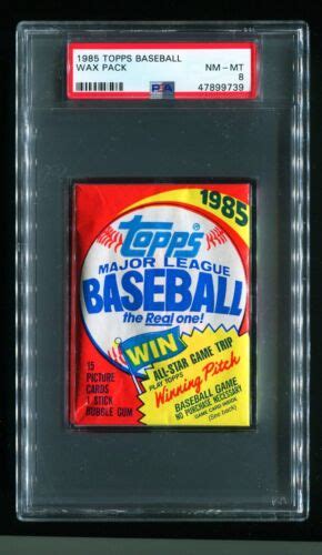 1985 Psa Topps Baseball Wax Pack Psa 8 Nm Mt Ebay