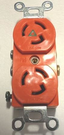 P S Ig A V P W L R Orange Duplex Twist Lock Receptacle