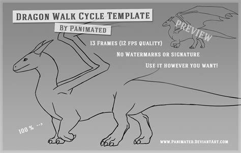 Dragon Walk Cycle Template By Panimated On Deviantart