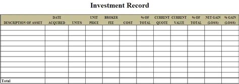 3 Investment Templates Excel - Word Excel Formats