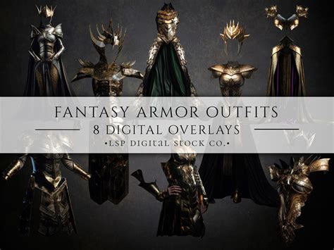 8 Fantasy Armor Outfit Clothing Digital Overlays Etsy