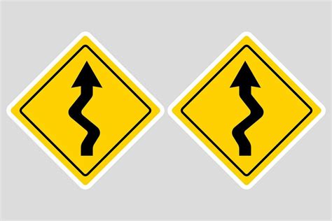 Winding road ahead sign. Vector design. 30906210 Vector Art at Vecteezy