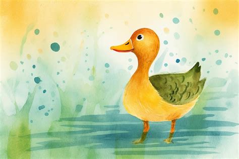 Premium AI Image | A watercolor painting of a duck