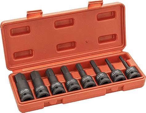 Jetech Pcs Inch Drive Impact Metric Socket Hex Bit Set Allen Bit