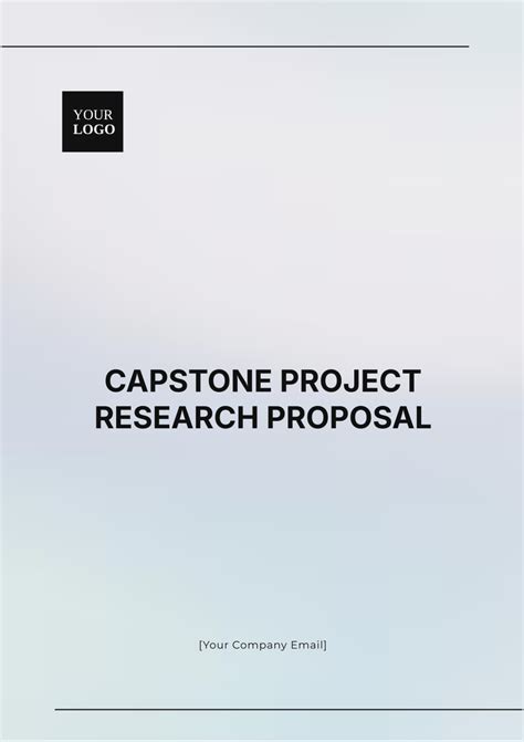 Free Capstone Project Research Proposal Template Edit Online