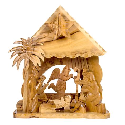 Olive Wood Nativity Scene With Music - 3 Arches USA