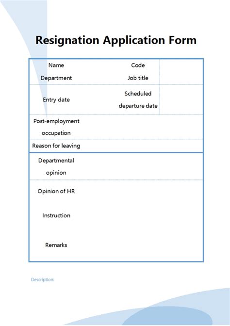 WORD Of Resignation Application Form Docx WPS Free Templates