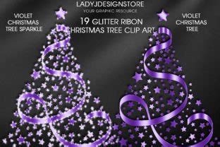 Violet Ribbon Sparkle Christmas Tree Graphic By Ladyjdesignstore