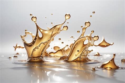 Premium AI Image Splash Of Liquid With Drops On Blank Whie Background