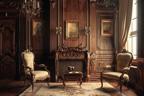 Premium Photo | Victorianstyle sitting room with ornate furniture