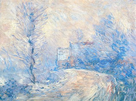 HD wallpaper: winter, landscape, picture, Claude Monet, The entrance to ...