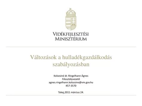 PPT Változások a hulladékgazdálkodás szabályozásban PowerPoint