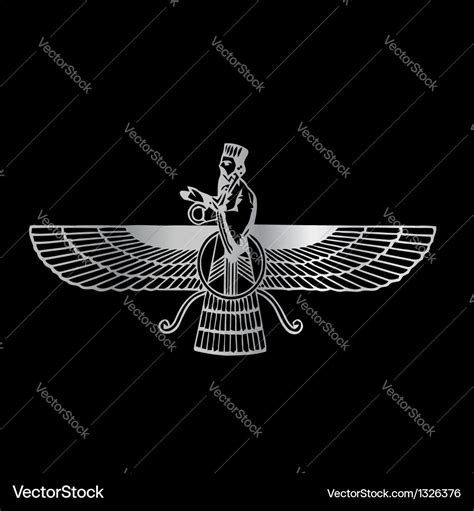 Faravahar- symbol zoroastrianism religion Vector Image