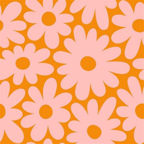 Vector Groovy Daisy Flowers Seamless Pat Premium Vector Freepik