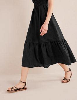 Pintuck Detail Midi Dress Black Boden Eu