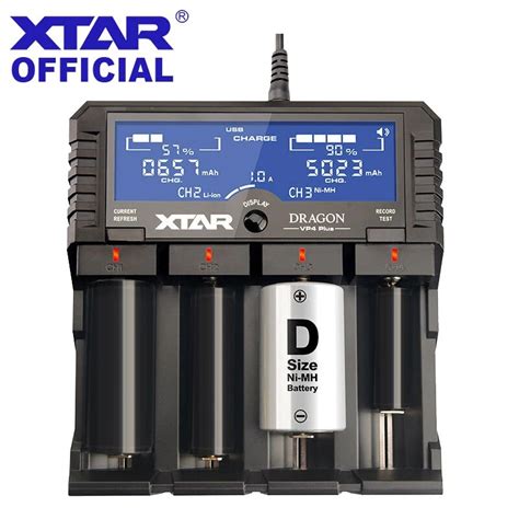 Xtar Dragon Vp4 Plus Smart Battery Charger Set Pouch Probe Adapter Car