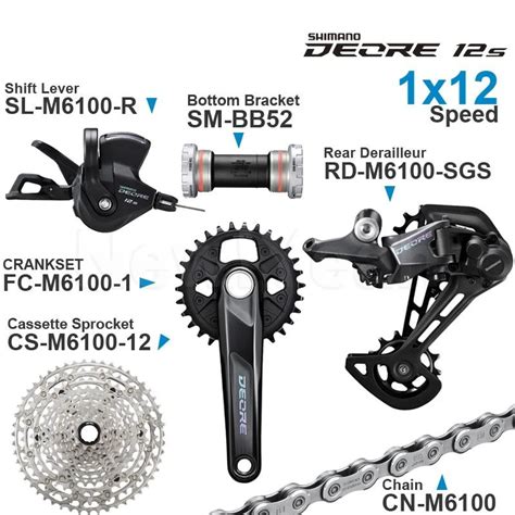 Shimano Deore M6100 12s Groupset Sl M6100 Shift Lever Rd M6100 Sgs Rear Derailleur 12 Speed 12v