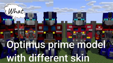 Transformers Using My Optimus Prime Model With Different Minecraft Optimus Prime Skin Youtube