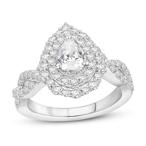 Diamond Engagement Ring 1 1/2 ct tw Pear-shaped/Round 14K White Gold | Jared