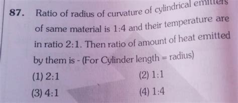 ratio  radius  curvature  cylindrical emitters   material