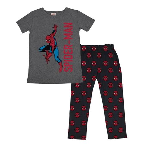 Pijama Marvel Talla 16X Diseño Spider Man con Caras Gris Jaspe Walmart