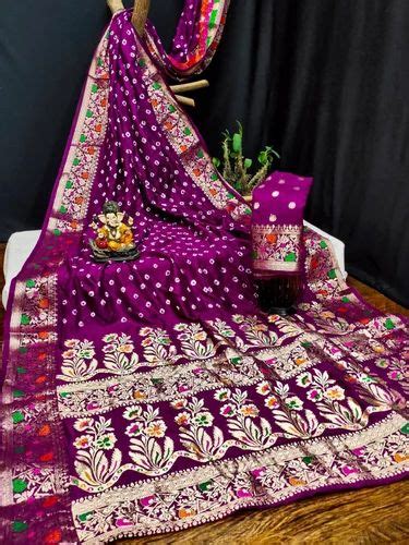 Soft Hand Bandhej Silk Saree With Zari Weaving Work At Rs 1515 Hand