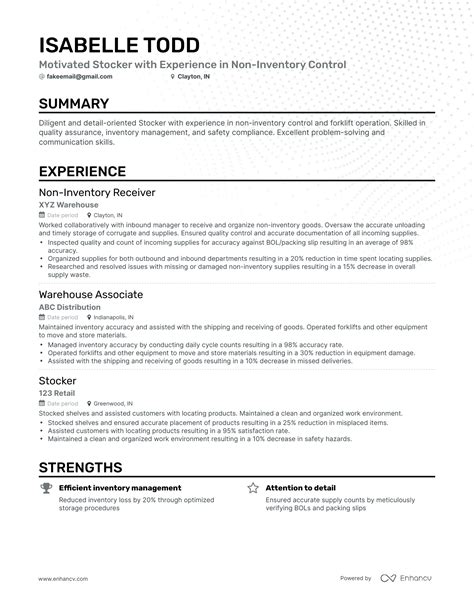 Stocker Resume Examples Guide For