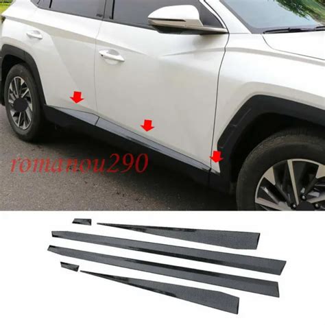 For Hyundai Tucson Carbon Fiber Look Side Door Body Molding