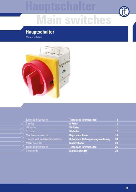 Hauptschalter Main Switches Elektra Tailfingen