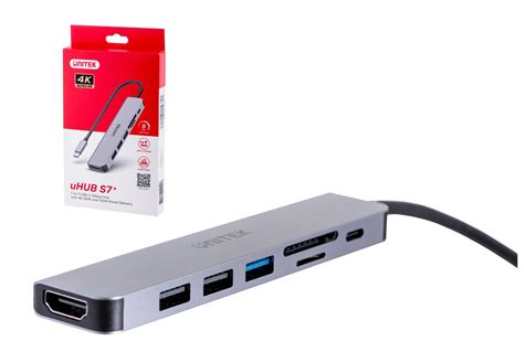 Unitek Hub Usb C 7in1 Hdmi 4k Pd 100w 5gbpsalu Topocentras