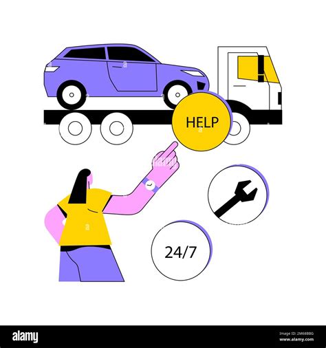 Roadside Assistance Abstract Concept Vector Illustration Roadside Car