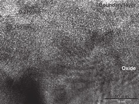 HRTEM Image Of The Interface Between The Boundary Layer And The Oxide