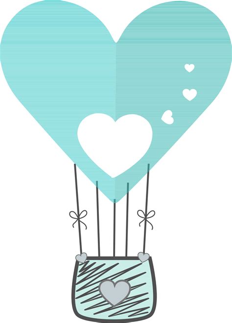 Sky Blue Hot Air Balloon For Valentine Day Concept 24379507 Vector Art At Vecteezy
