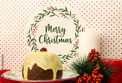 christmas pudding Stock Photo | Adobe Stock