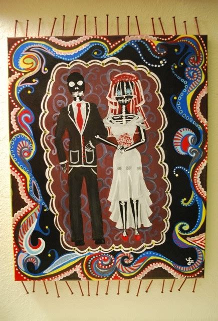 Day Of The Dead Wedding Couple · A Drawing Or Painting · Art Drawing And Spray Painting On Cut