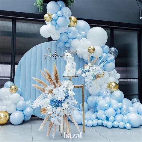 Albums Pictures Blue Black And White Baby Shower Decorations Superb