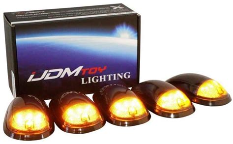 Amazon IJDMTOY 5pc Smoked Lens Amber LED Cab Roof Marker Light Kit