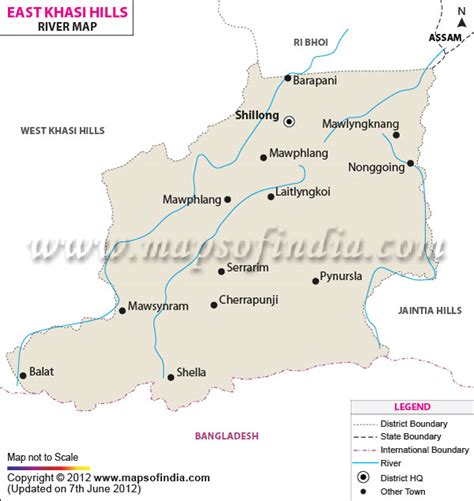 East Khasi Hills river Map