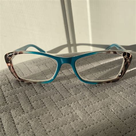 Lulu Guinness Eyeglasses Teal Panther Cheetah Print L Gem