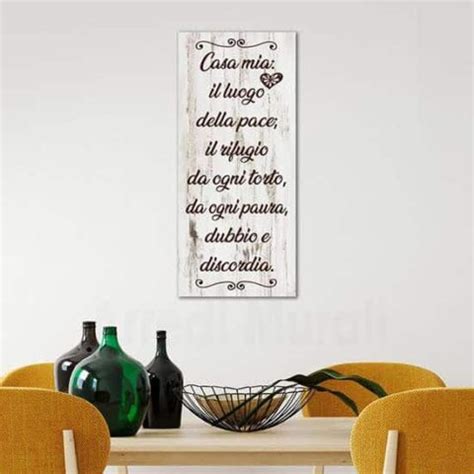 Quadro Su Tela Shabby Con Frase Dedicata Alla Casa Introvabile