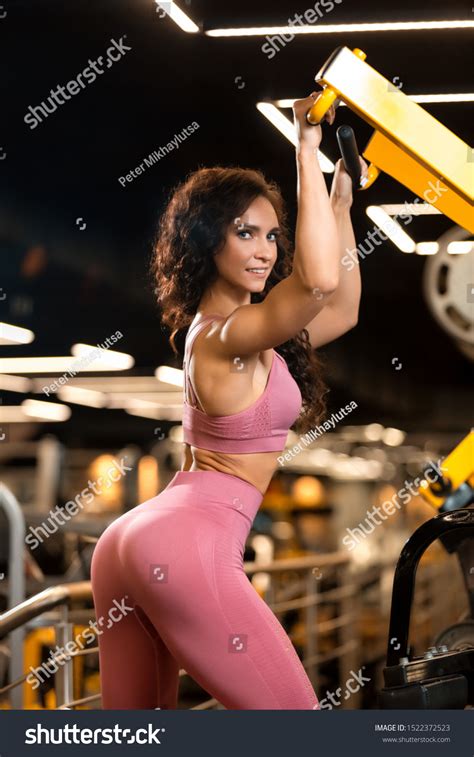 Sexy Fitness Brunette Girl Sitting Doing Stock Photo Shutterstock