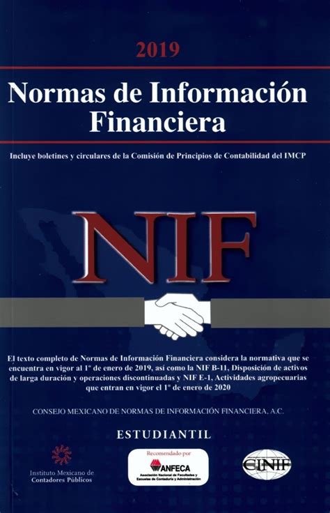 Normas De Informacion Financiera Nif Estudiantil Librer A Le N