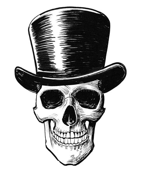 Skull With Hat Drawing