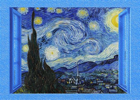 Open window to the starry night by Van Gogh Painting by Fenestrart Shop - Pixels