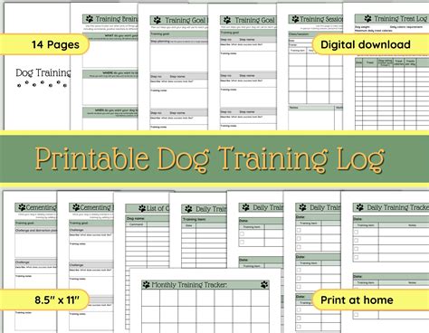 Dog Training Log | Dog Training Journal | Dog Training Tracker | Dog Training Planner | Puppy